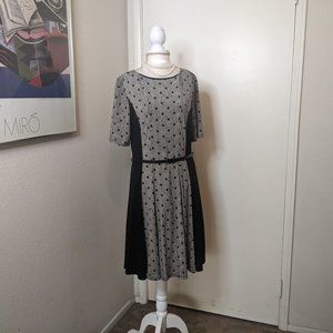 Dress Jessica Howard Black and Grey polka Dot dress Business casual size 12P